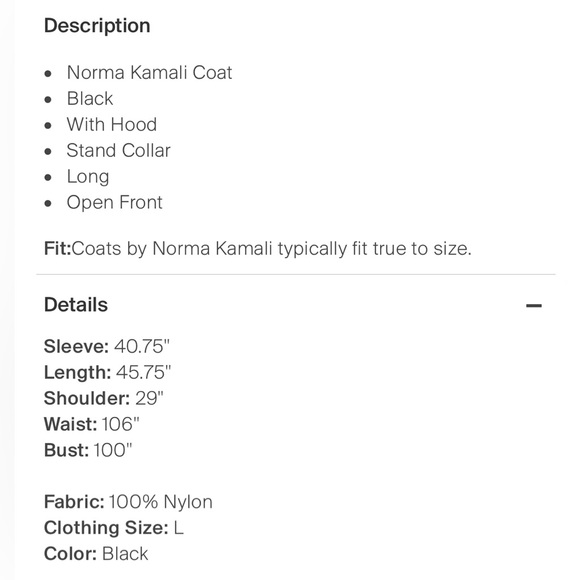 Black Norma Kamali sleeping bag coat - Picture 6 of 6